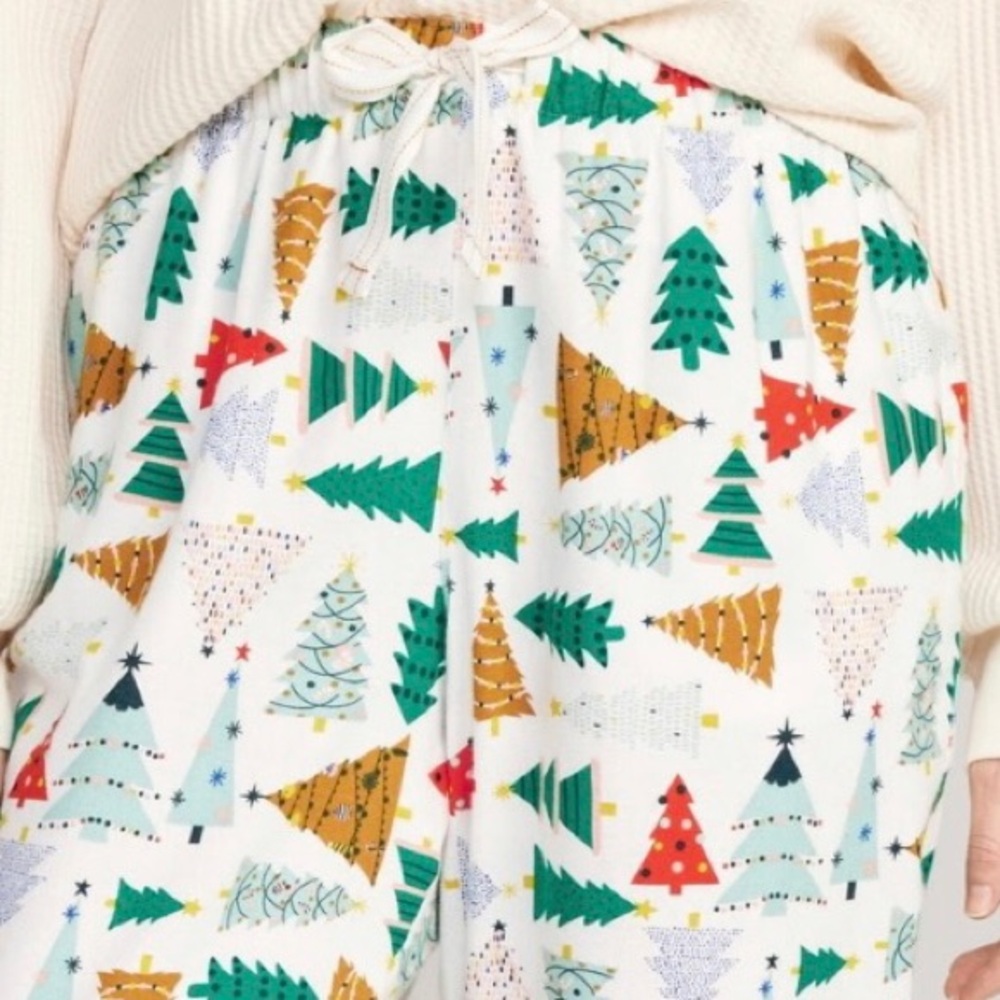NWT OLD NAVY Flannel Jogger Holiday TREES Pajama PJ Pants. Drawstring 4X
